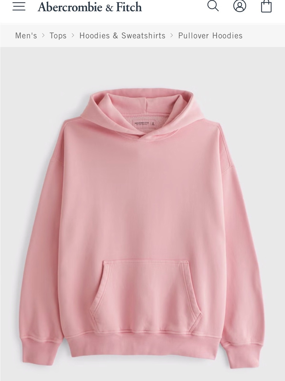 Unisex- Abercrombie Light Pink Classic Pullover Hoodie